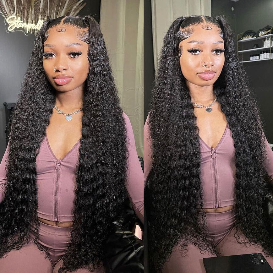 WOWANGEL 34 inch 13X6 HD Lace Full Frontal Wig Long Length Straight Wig - wowangel