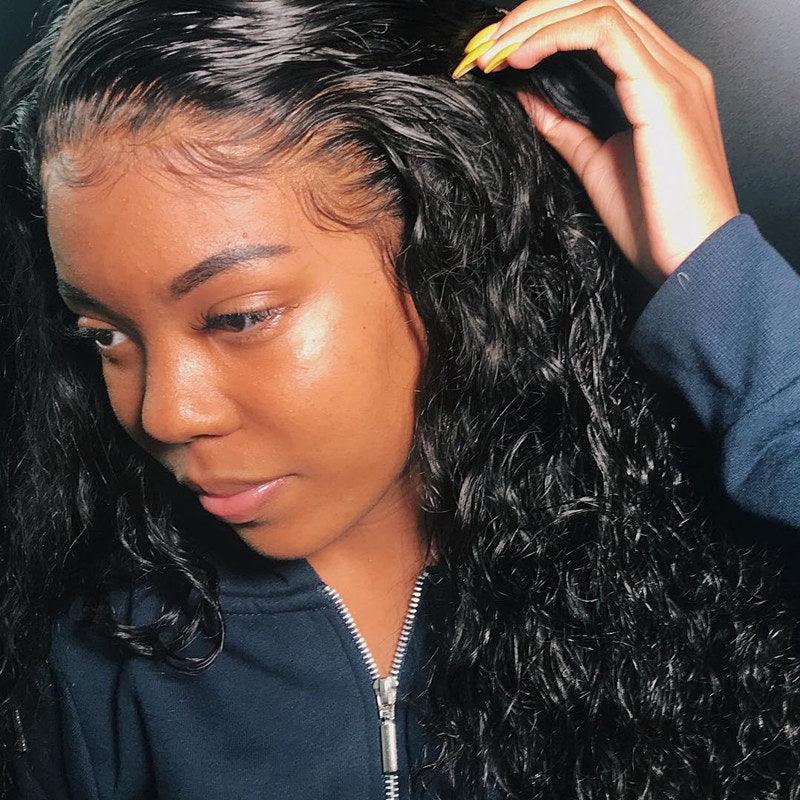 WOWANGEL 360 Invisible Strap HD Lace Wig Curly Pre Plucked Clean Hairline - wowangel