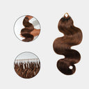 WOWANGEL 4 Brown Body Wave Miracle Knots Crochet Hair Pre-Separated Feather Crochet Human Hair Extensions - wowangel