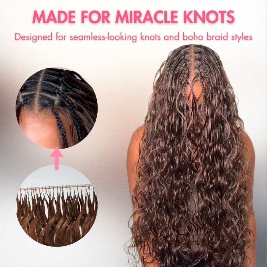 WOWANGEL 4 Brown Body Wave Miracle Knots Crochet Hair Pre-Separated Feather Crochet Human Hair Extensions - wowangel