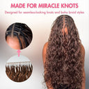 WOWANGEL 4 Brown Body Wave Miracle Knots Crochet Hair Pre-Separated Feather Crochet Human Hair Extensions - wowangel