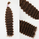 WOWANGEL 4 Brown Bulk Human Hair for Braiding Deep Wave 100g - wowangel