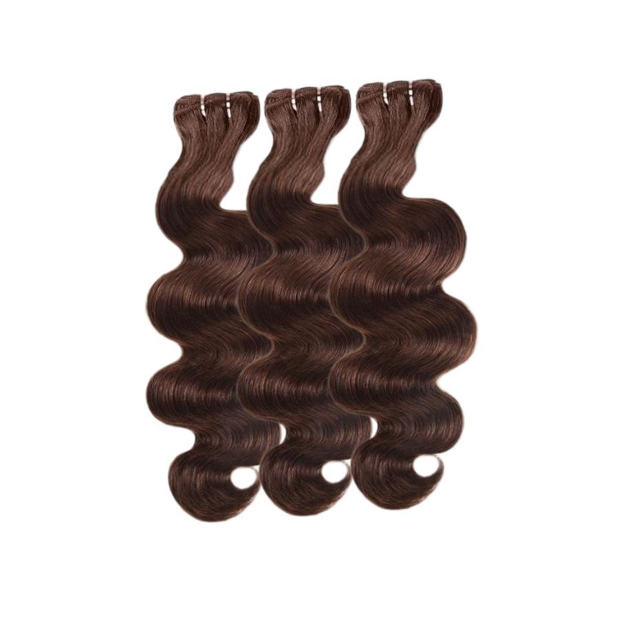 WOWANGEL 4 Brown Color Hair Bundles Deal 3pcs Body Wave 100% Human Hair Weaves - wowangel