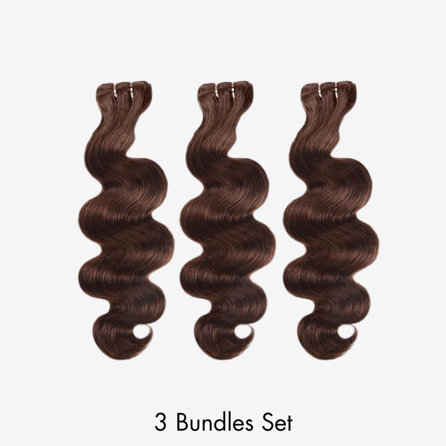 WOWANGEL 4 Brown Color Hair Bundles Deal Body Wave 100% Human Hair Weaves - wowangel