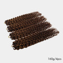 WOWANGEL 4 Brown Color Pre - Separated Feather Crochet Human Hair Extensions Kinky Curly - wowangel