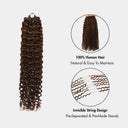 WOWANGEL 4 Brown Color Pre - Separated Feather Crochet Human Hair Extensions Kinky Curly - wowangel