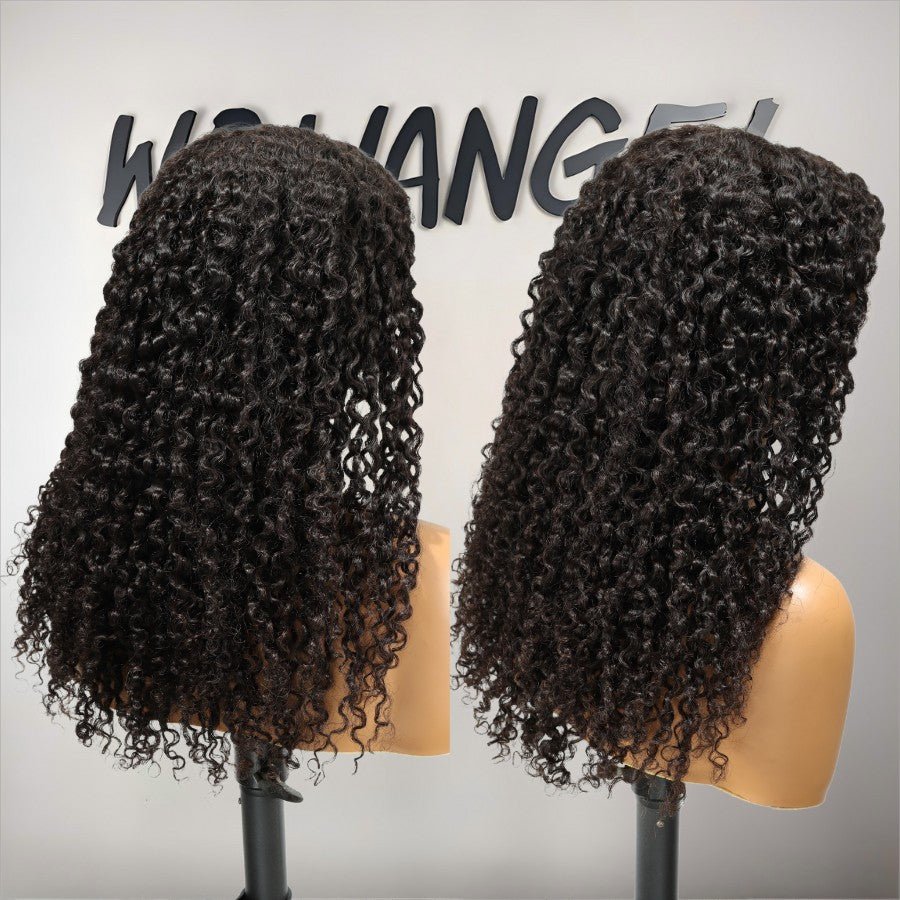 WOWANGEL 4C Edges Hairline 360 Invisible Strap HD Lace Wig Curly - wowangel