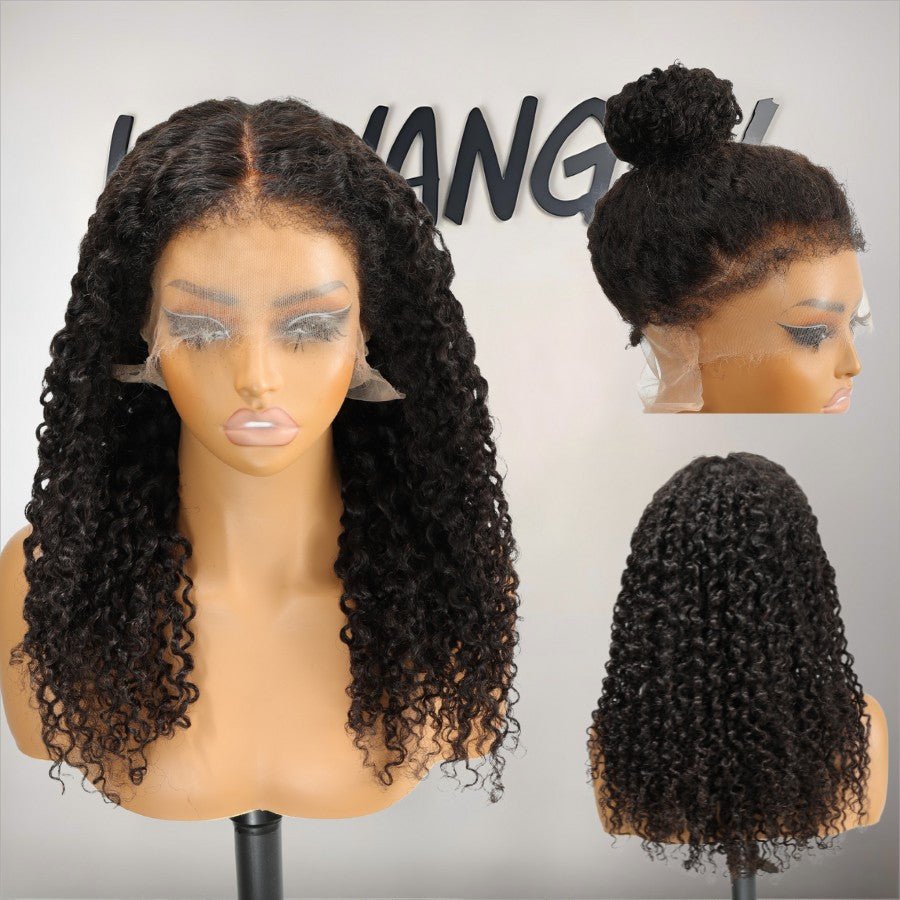 WOWANGEL 4C Edges Hairline 360 Invisible Strap HD Lace Wig Curly - wowangel