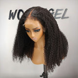 WOWANGEL 4C Edges Hairline 360 Invisible Strap HD Lace Wig Deep Curly - wowangel