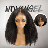 WOWANGEL 4C Edges Hairline 360 Invisible Strap HD Lace Wig Deep Curly - wowangel