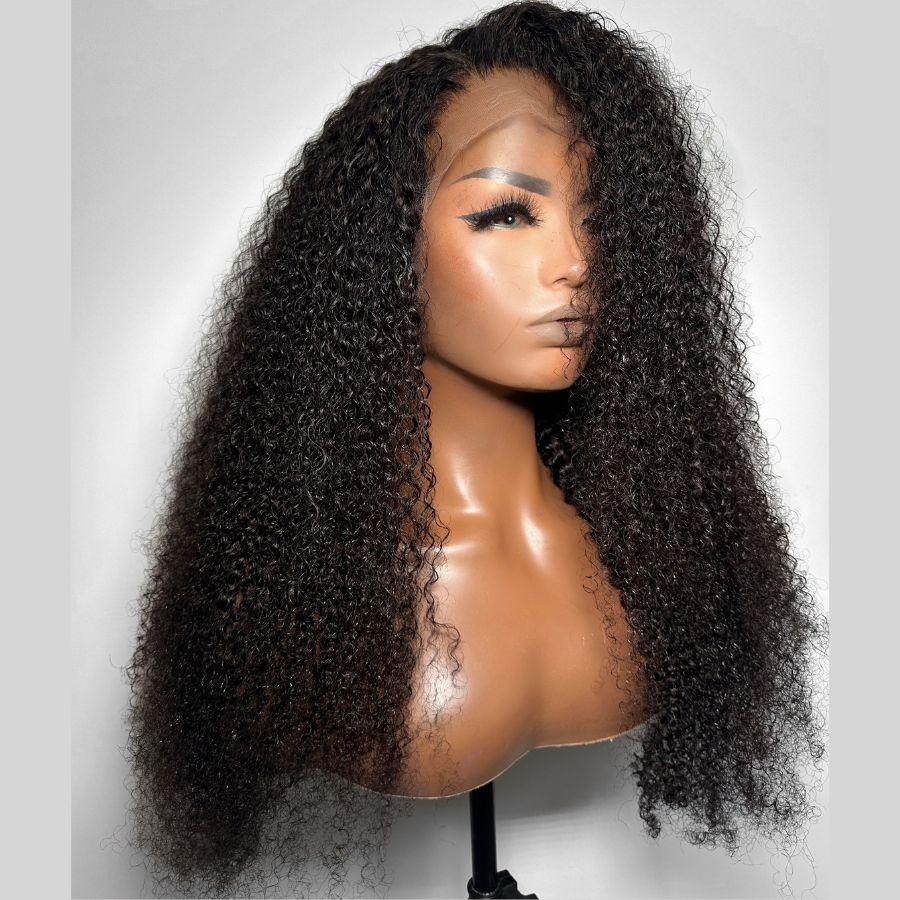 WOWANGEL 4C Hair 13X6 HD Lace Front Wig Kinky Curly Glueless Wig - wowangel