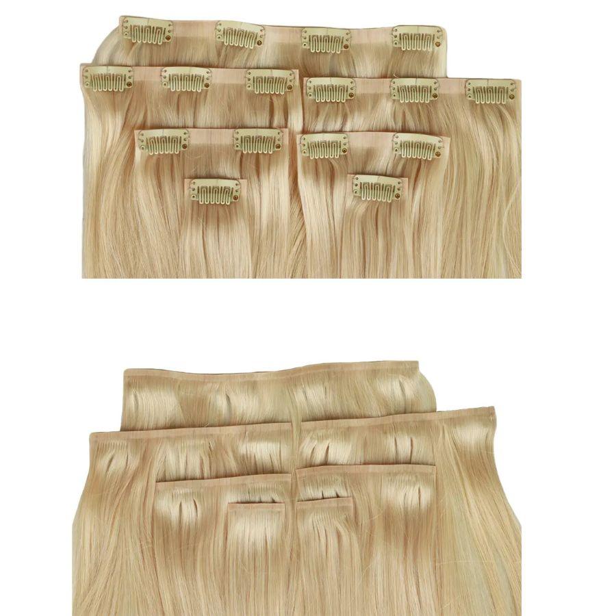 WOWANGEL 613# Blonde Seamless Clip In Hair Extensions Straight - wowangel