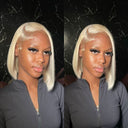 WOWANGEL 613 Blonde Straight BOB 13X4 Skinlike Real HD Lace Frontal Wig 180% Density - wowangel