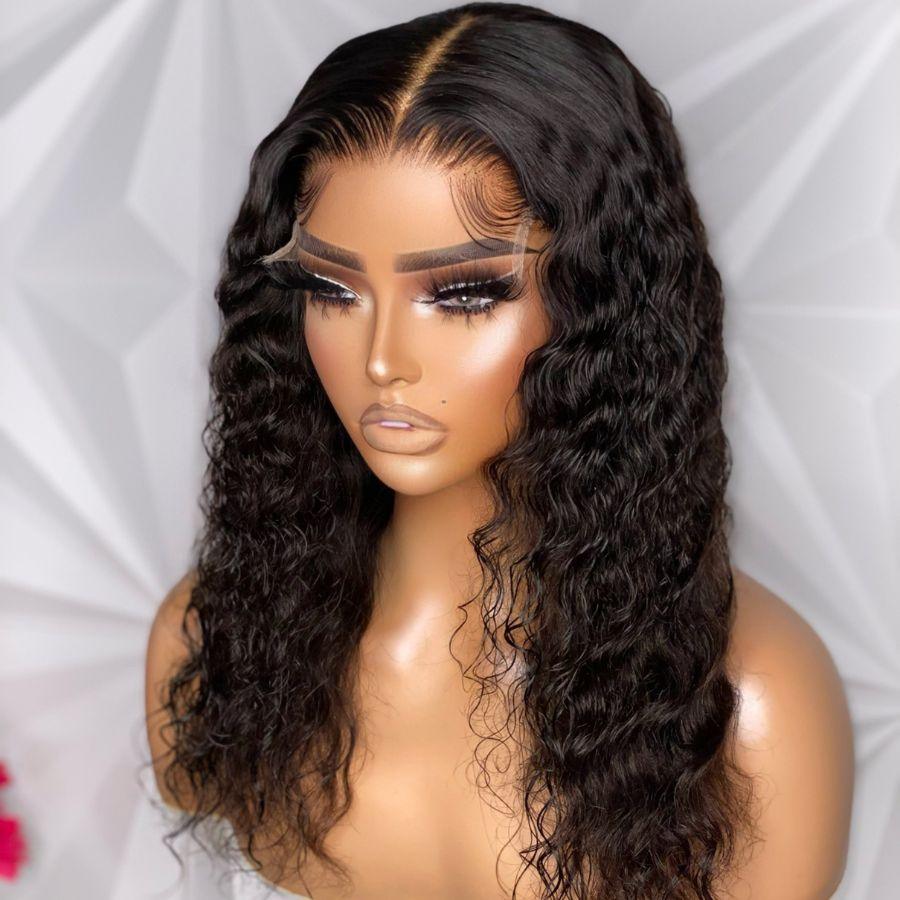 WOWANGEL 6x6 Skinlike Real HD Lace Closure Wig Water Wave Glueless Wig - wowangel