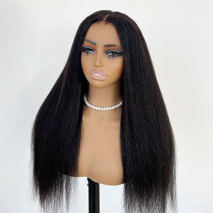 WOWANGEL 7X6 Drawstring Glueless Wigs Kinky Straight Wear Go HD Lace Wigs - wowangel