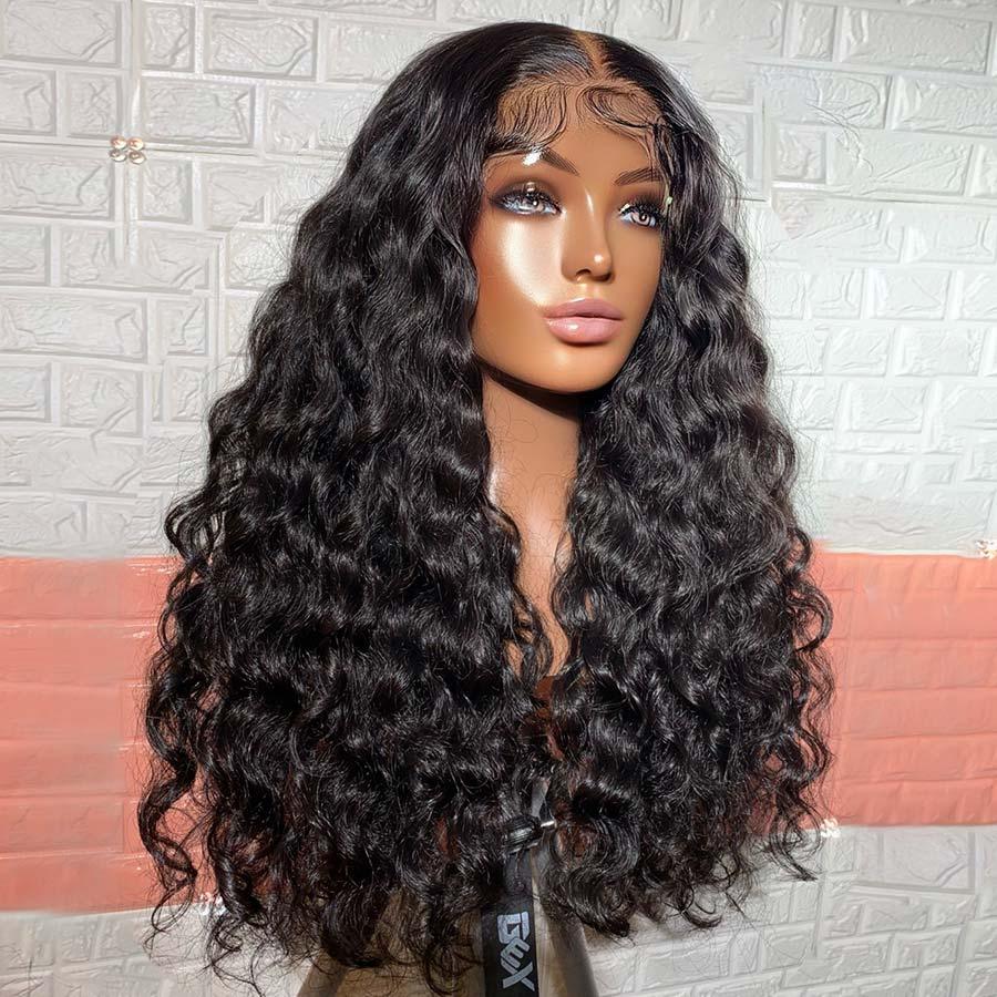 WOWANGEL 7x7 Loose Curl HD Lace Closure Wig on mannequin