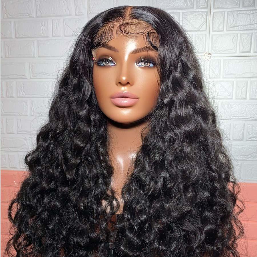 Close-up of WOWANGEL Loose Curl HD Lace Wig on mannequin