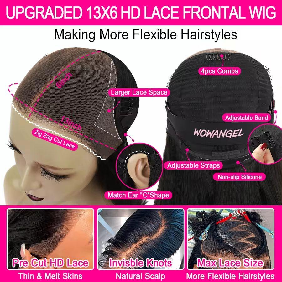 Diagram of upgraded 13X6 HD lace frontal wig features