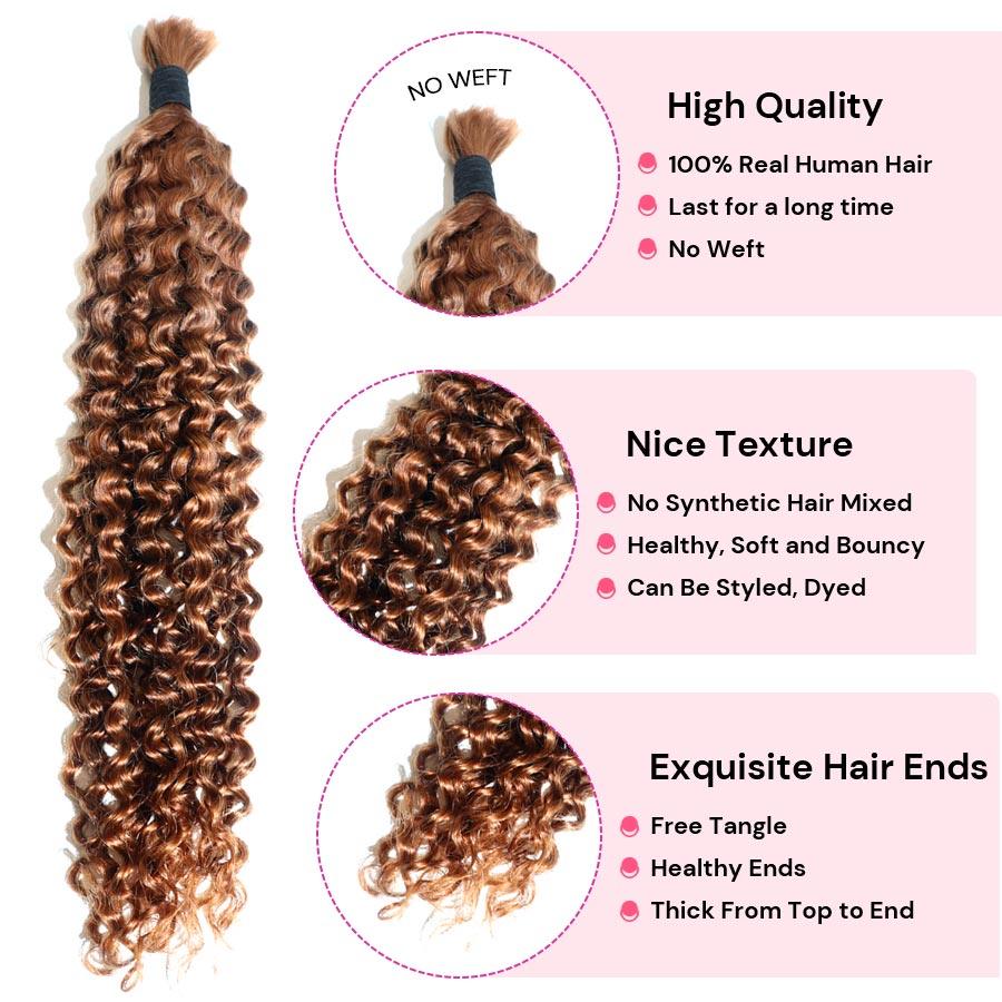 Features of high-quality curly human hair for braiding.