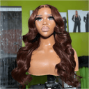 WOWANGEL 9X6 Wear Go Glueless Wig Dark Reddish Brown HD Lace Wigs Body Wave - wowangel