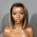 WOWANGEL Ash Grey Straight BOB Ombre 13X6 Skinlike Real HD Lace Wig - wowangel