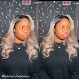 WOWANGEL Ash To Grey Colored Skinlike Real HD Lace 13X6 Lace Front Wig Loose Wave - wowangel