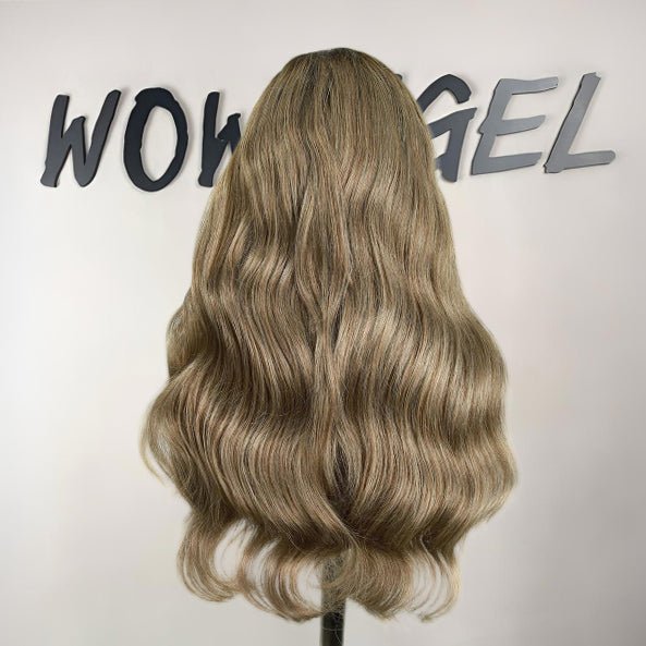 WOWANGEL Ash To Grey Colored Skinlike Real HD Lace 13X6 Lace Front Wig Loose Wave - wowangel
