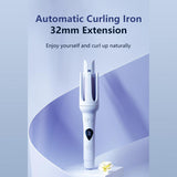 WOWANGEL Automatic Curling Iron Wand Curling, Auto Spin Iron Hair Curler - wowangel