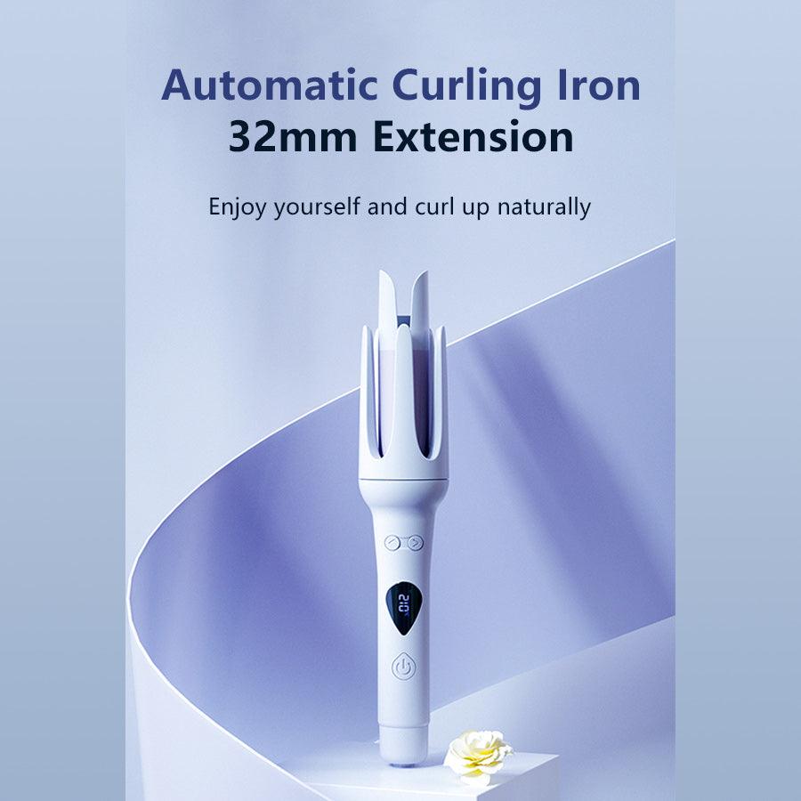 Automatic curling iron with 32mm extension