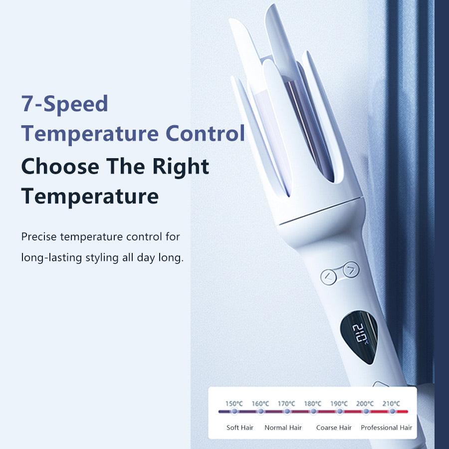 7-speed temperature control curling iron