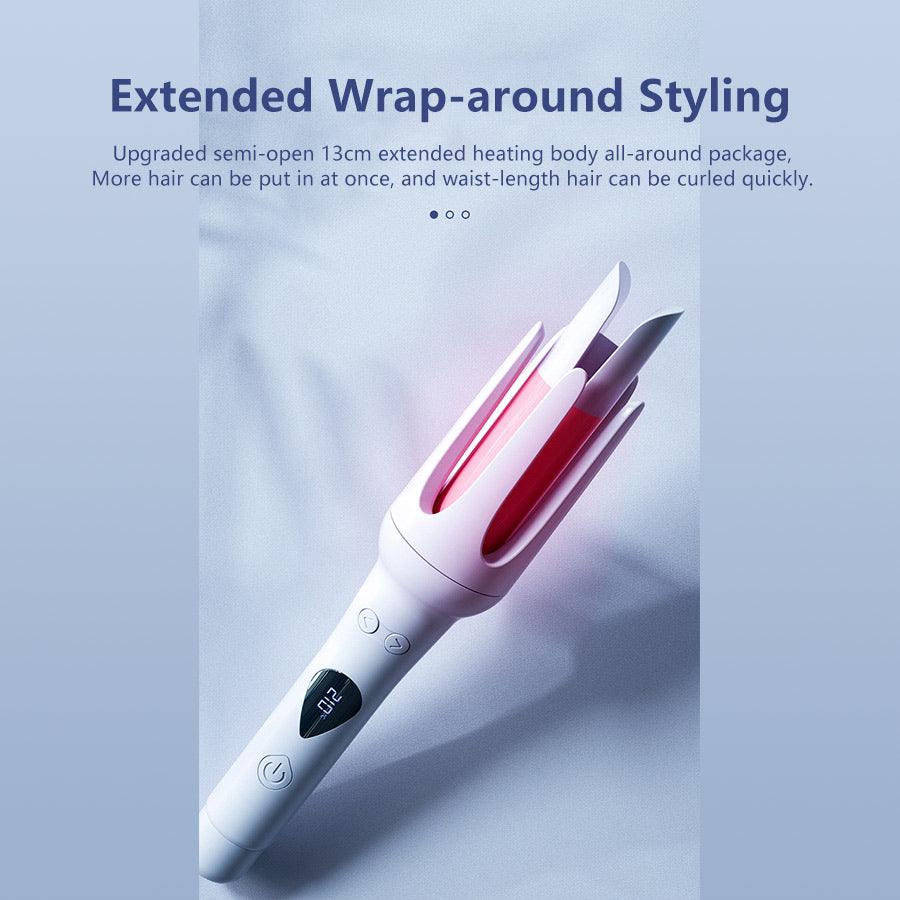 Extended wrap-around styling curling iron