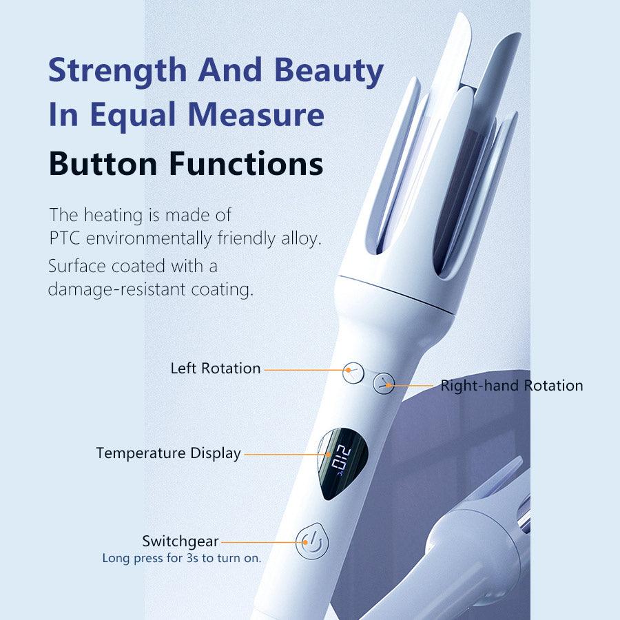 Curling iron with strength and beauty features