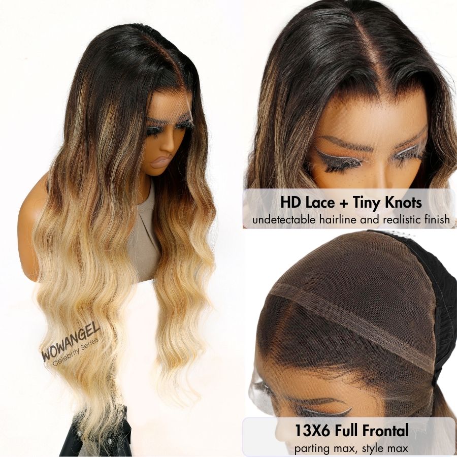WOWANGEL Balayage Blonde Premium Raw Hair 13X6 HD Lace Frontal Wig - wowangel