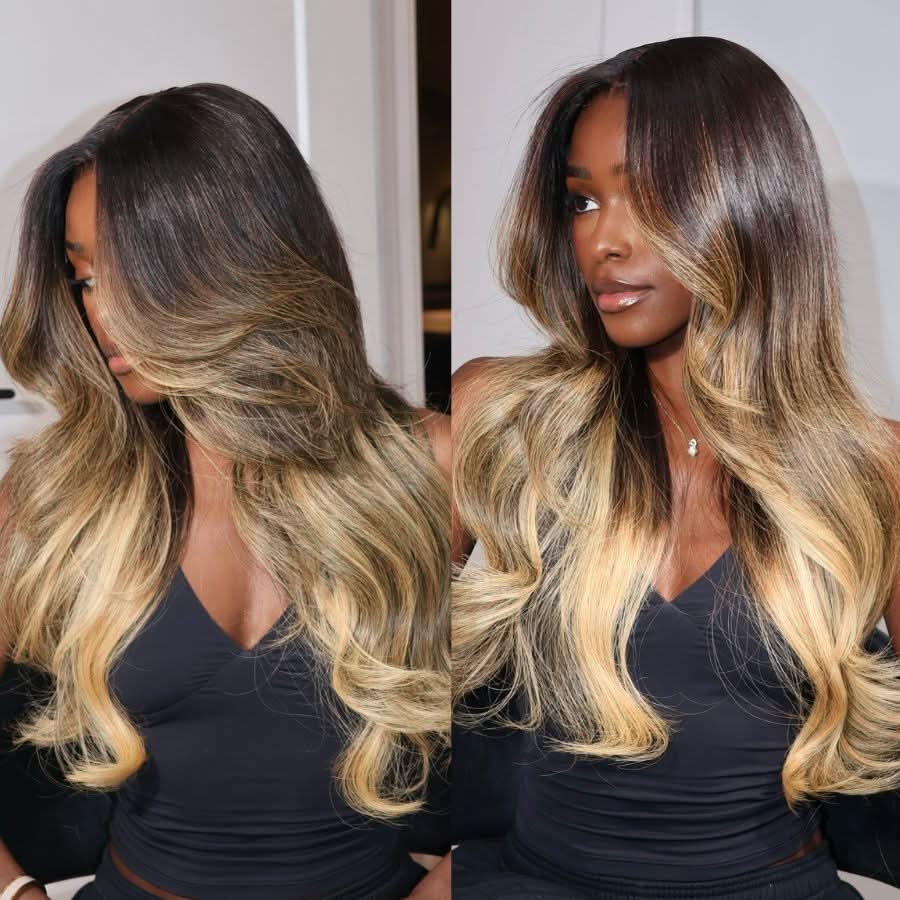 WOWANGEL Balayage Blonde Premium Raw Hair 13X6 HD Lace Frontal Wig - wowangel