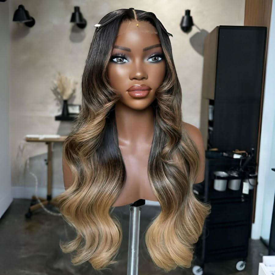 WOWANGEL Balayage Blonde Premium Raw Hair 13X6 HD Lace Frontal Wig - wowangel