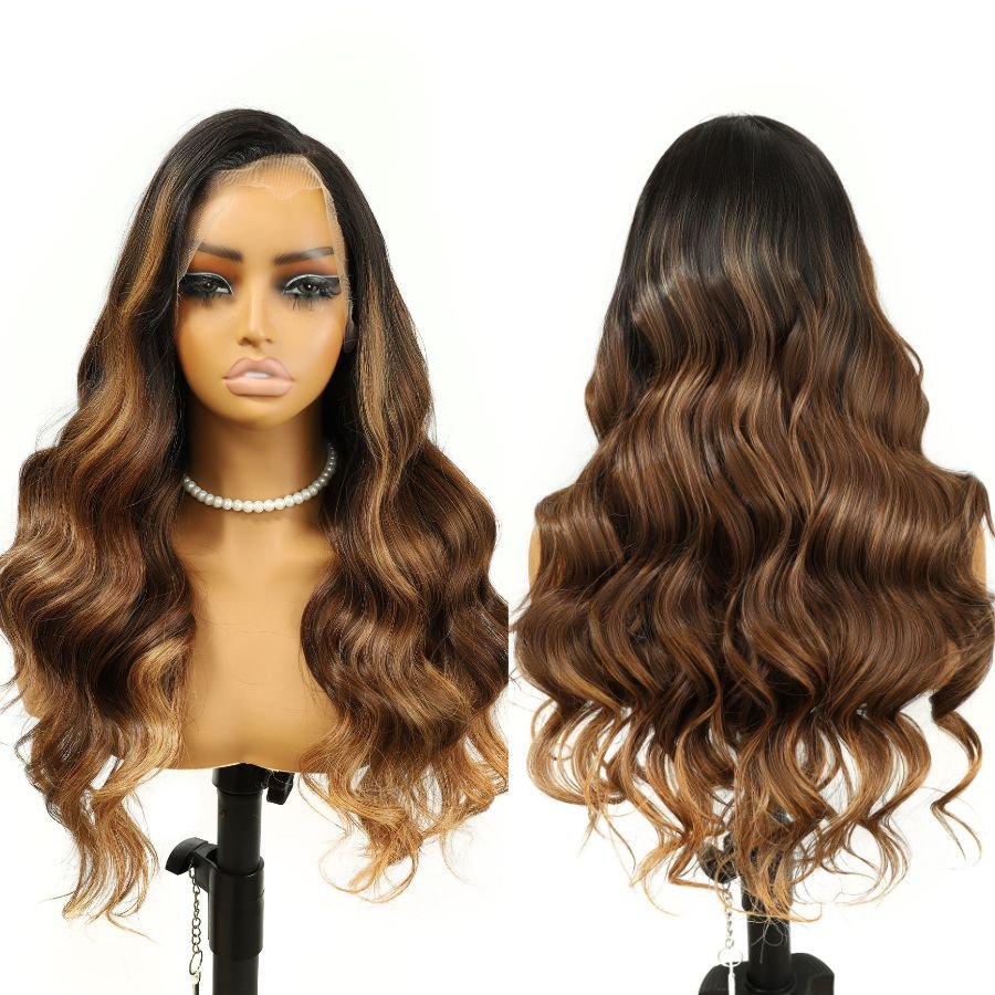 WOWANGEL Balayge Blonde HD Lace 13X6 Full Frontal Wig Body Wave Pre Plucked Hairline - wowangel