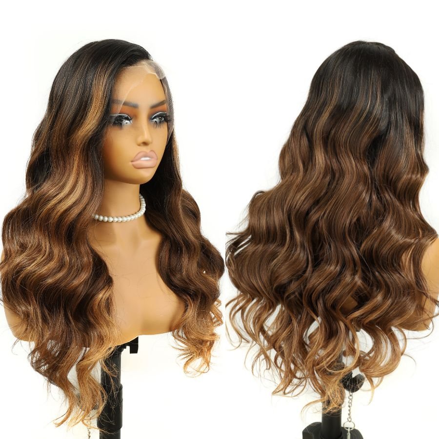 WOWANGEL Balayge Blonde HD Lace 13X6 Full Frontal Wig Body Wave Pre Plucked Hairline - wowangel