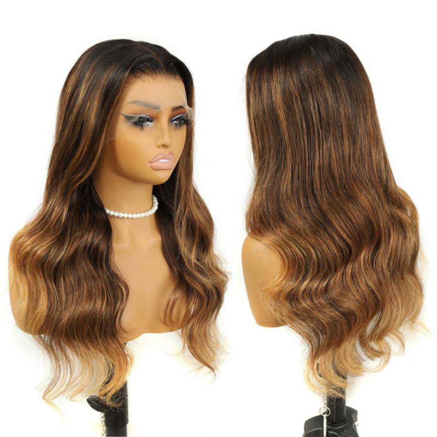 WOWANGEL Balayge Blonde HD Lace 13X6 Full Frontal Wig Body Wave Pre Plucked Hairline - wowangel
