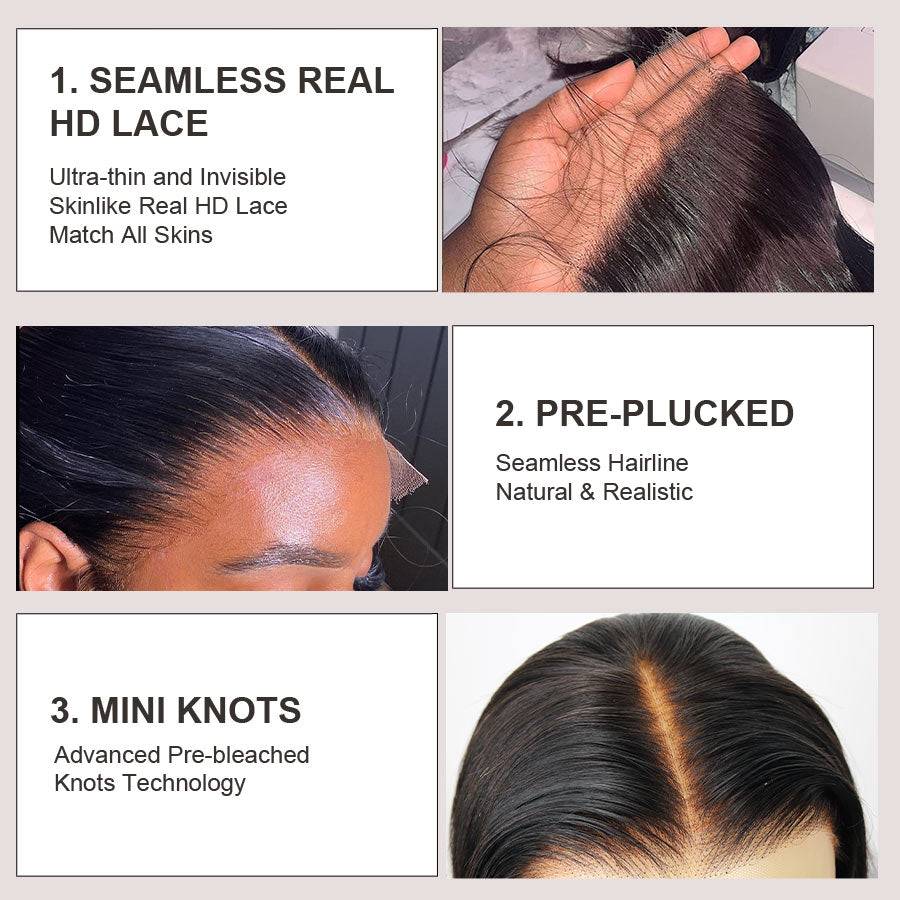 WOWANGEL Balayge Blonde HD Lace 13X6 Full Frontal Wig Body Wave Pre Plucked Hairline - wowangel