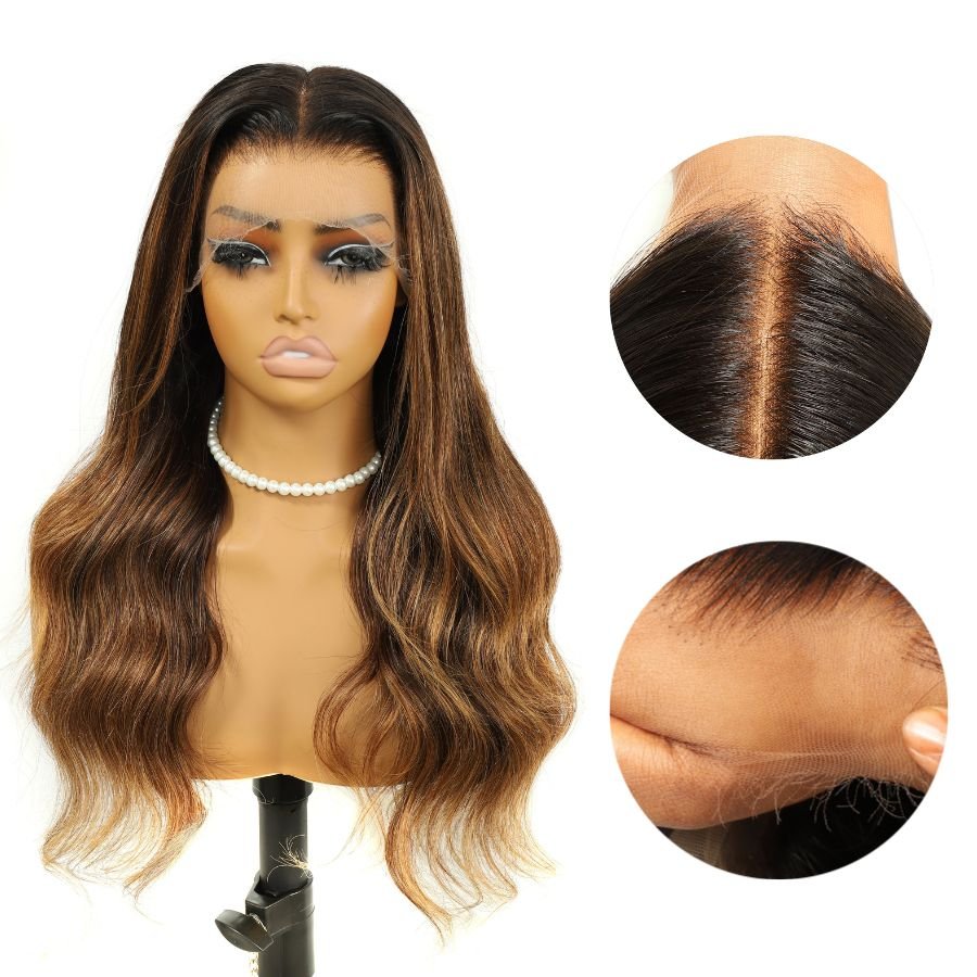 WOWANGEL Balayge Blonde HD Lace 13X6 Full Frontal Wig Body Wave Pre Plucked Hairline - wowangel