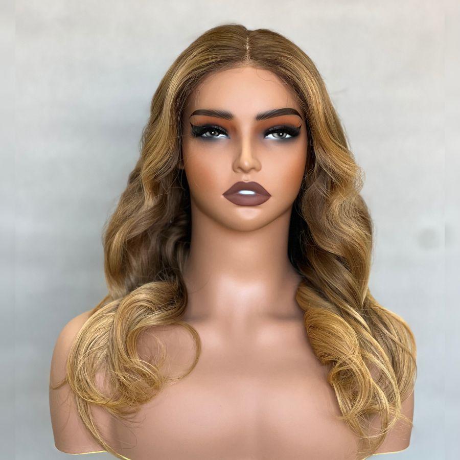 WOWANGEL Blonde Balayage 13X4 HD Lace Full Frontal Wig Raw Hair - wowangel