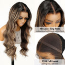 WOWANGEL Blonde Balayage Highlights Premium Raw Hair 13X6 HD Lace Frontal Wig - wowangel