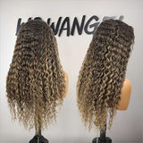 WOWANGEL Blonde Highlight 360 Invisible Strap HD Lace Wig Deep Wave Clean Hairline - wowangel