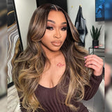 WOWANGEL Blonde Highlight 7X6 Drawstring Glueless Wigs HD Lace Wigs - wowangel