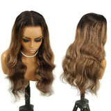 WOWANGEL Blonde Highlight HD Lace 13X6 Full Frontal Wig Body Wave Pre Plucked Hairline - wowangel