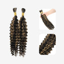 WOWANGEL Blonde Highlight Human Braiding Hair For Boho Braids Deep Wave - wowangel