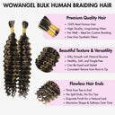 WOWANGEL Blonde Highlight Human Braiding Hair For Boho Braids Deep Wave - wowangel