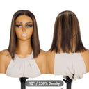 WOWANGEL Blonde Highlight Straight Short Bob Wig 5x5 HD Lace Closure Wig - wowangel