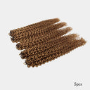 WOWANGEL Brown Color Pre-Separated Feather Crochet Human Hair Extensions for Miracle Knots Boho Braids Deep Curly - wowangel