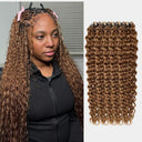 WOWANGEL Brown Color Pre-Separated Feather Crochet Human Hair Extensions for Miracle Knots Boho Braids Water Wave - wowangel